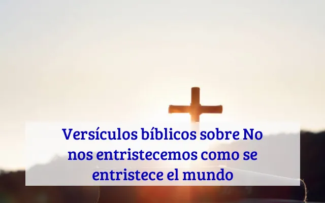 Versículos bíblicos sobre No nos entristecemos como se entristece el mundo