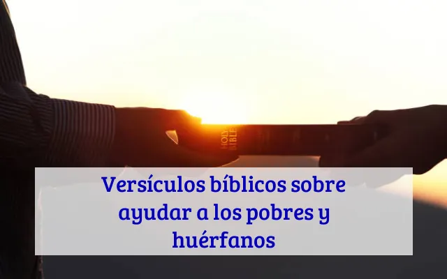 Versículos bíblicos sobre ayudar a los pobres y huérfanos