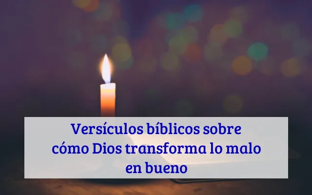 Versículos bíblicos sobre cómo Dios transforma lo malo en bueno