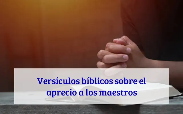 Versículos bíblicos sobre el aprecio a los maestros