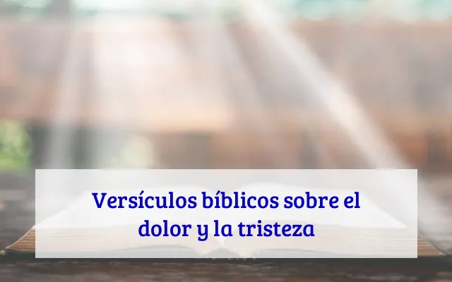 Versículos bíblicos sobre el dolor y la tristeza