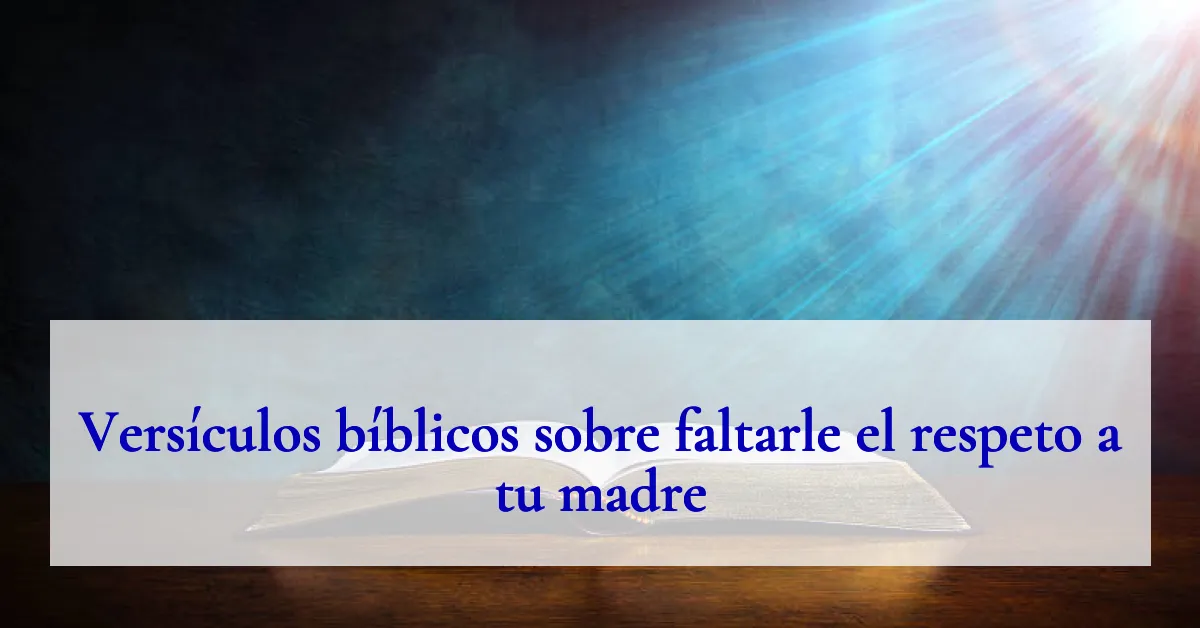 Versículos bíblicos sobre faltarle el respeto a tu madre