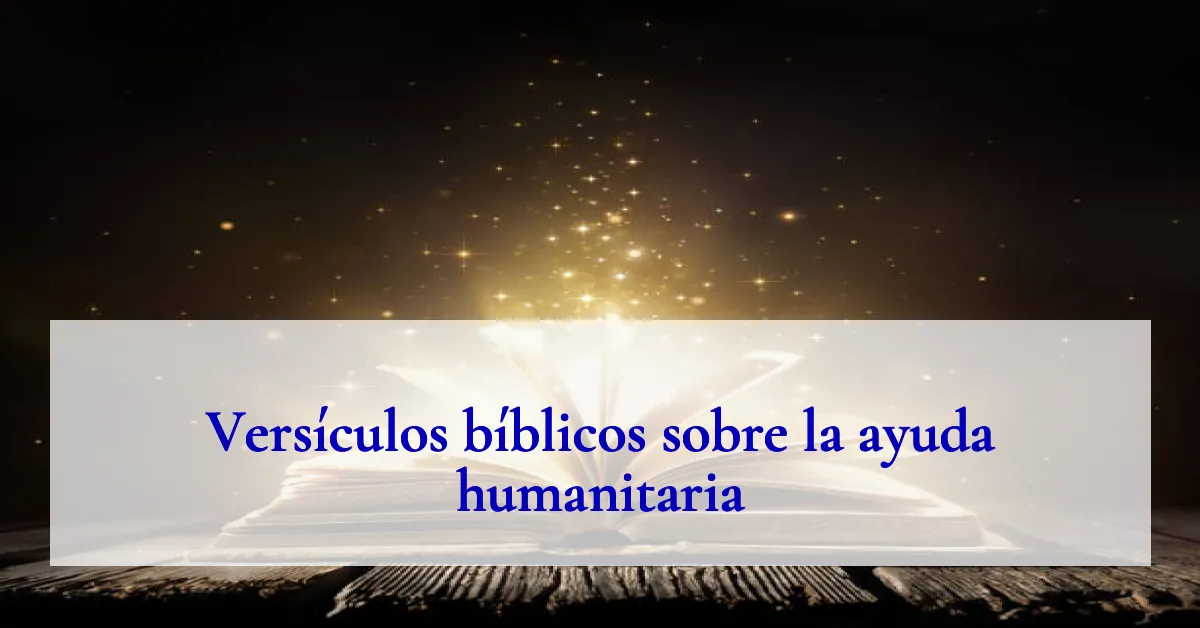 Versículos bíblicos sobre la ayuda humanitaria