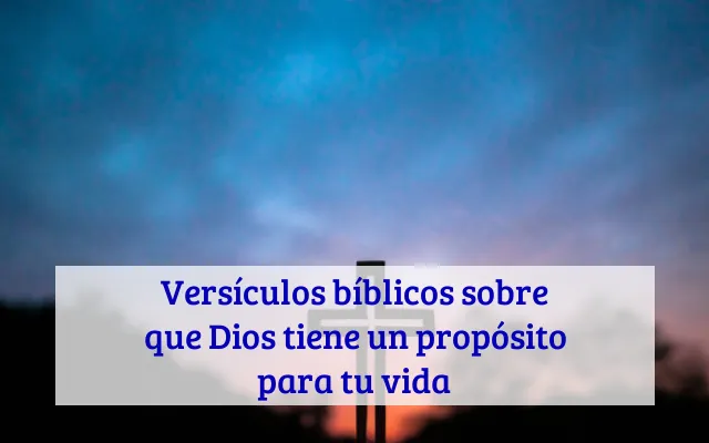 Versículos bíblicos sobre que Dios tiene un propósito para tu vida